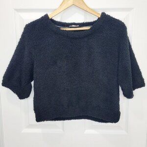 BP Women's Fleece Cropped Pullover Sweater Black M